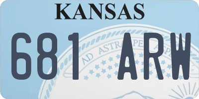 KS license plate 681ARW