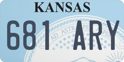 KS license plate 681ARY
