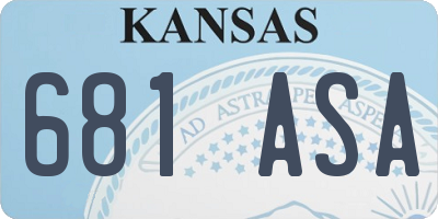 KS license plate 681ASA