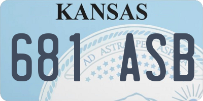 KS license plate 681ASB