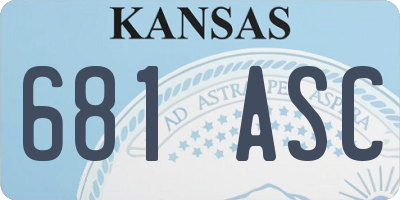 KS license plate 681ASC