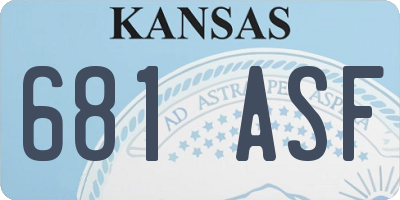 KS license plate 681ASF