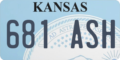 KS license plate 681ASH