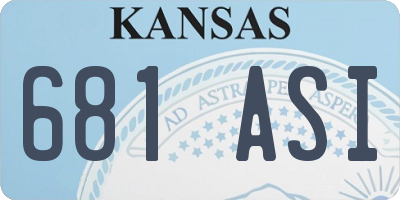 KS license plate 681ASI