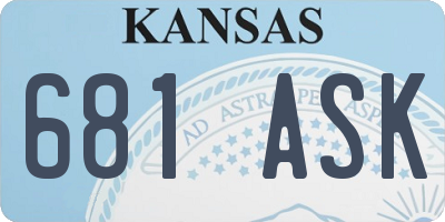 KS license plate 681ASK
