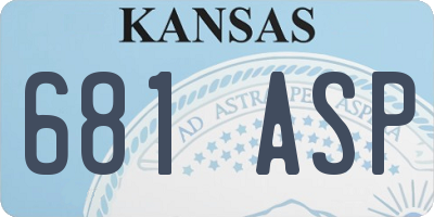 KS license plate 681ASP