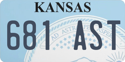 KS license plate 681AST