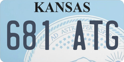 KS license plate 681ATG