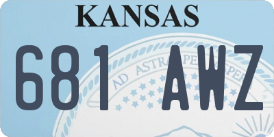 KS license plate 681AWZ