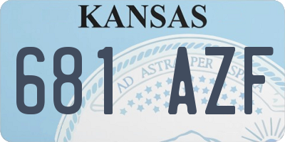 KS license plate 681AZF