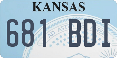 KS license plate 681BDI