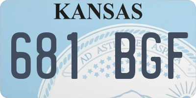KS license plate 681BGF
