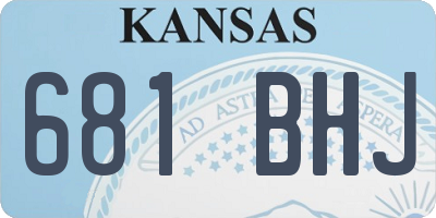 KS license plate 681BHJ