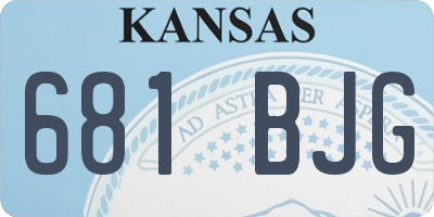 KS license plate 681BJG