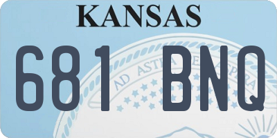 KS license plate 681BNQ