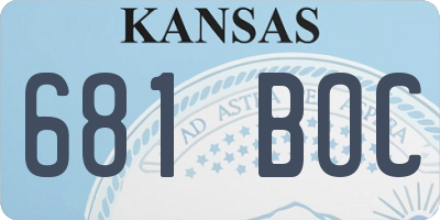 KS license plate 681BOC