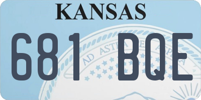 KS license plate 681BQE