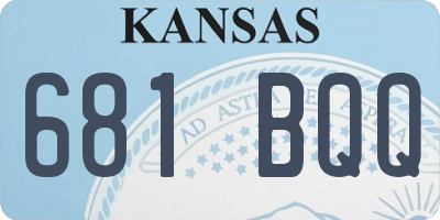 KS license plate 681BQQ
