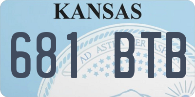 KS license plate 681BTB