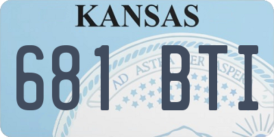 KS license plate 681BTI