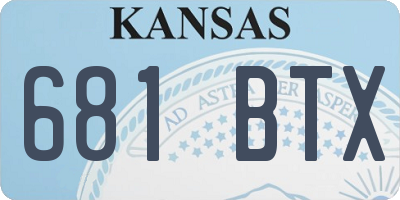 KS license plate 681BTX