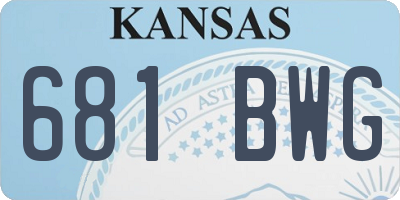 KS license plate 681BWG