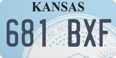 KS license plate 681BXF