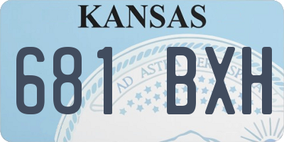 KS license plate 681BXH