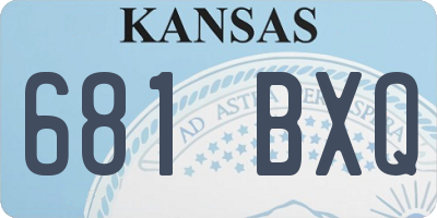 KS license plate 681BXQ