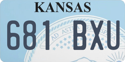 KS license plate 681BXU