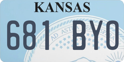 KS license plate 681BYO