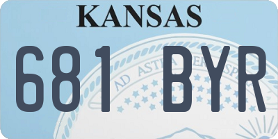 KS license plate 681BYR