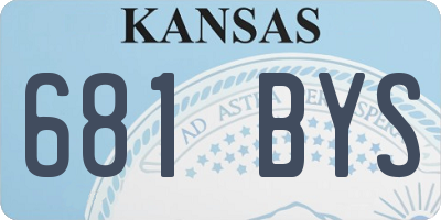 KS license plate 681BYS