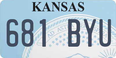 KS license plate 681BYU