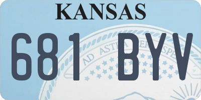 KS license plate 681BYV