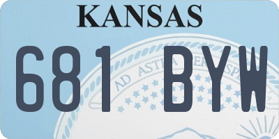 KS license plate 681BYW