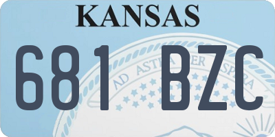 KS license plate 681BZC