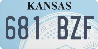 KS license plate 681BZF