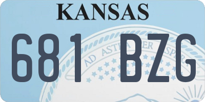 KS license plate 681BZG