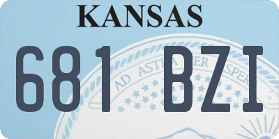 KS license plate 681BZI