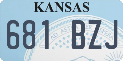 KS license plate 681BZJ