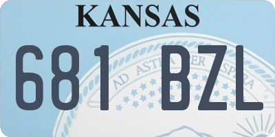 KS license plate 681BZL