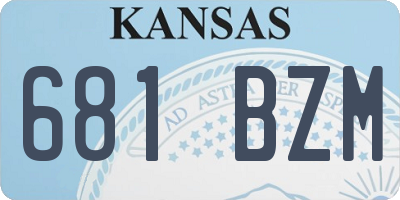 KS license plate 681BZM