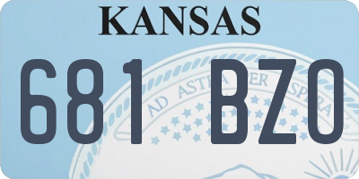 KS license plate 681BZO