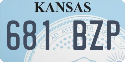 KS license plate 681BZP