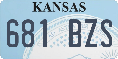 KS license plate 681BZS
