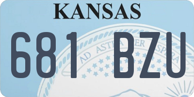 KS license plate 681BZU