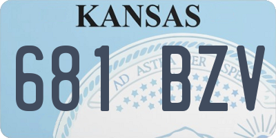 KS license plate 681BZV