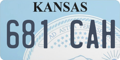 KS license plate 681CAH