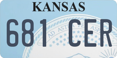 KS license plate 681CER